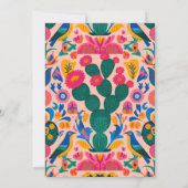 Invitation Douche Fiesta Florale Rose Mexicaine (Dos)