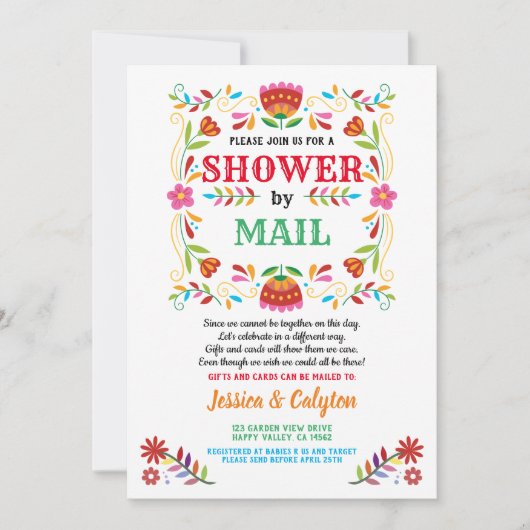 Invitation Douche Fiesta par mail douche longue distance (Devant)