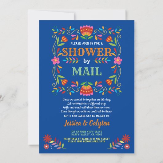 Invitation Douche Fiesta par mail douche longue distance (Devant)