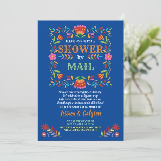 Invitation Douche Fiesta par mail douche longue distance (Debout devant)
