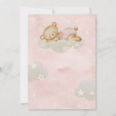 Invitation Douche Fille Design Ours En Teddy Rose (Dos)