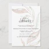 Invitation DOUCHE | Fissure de corail pâle couleur (Devant)