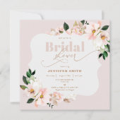 Invitation Douche fleur sauvage florale brune (Devant)