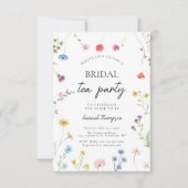 Invitation Douche fleur sauvage Tea Party (Devant)