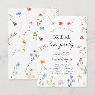 Invitation Douche fleur sauvage Tea Party