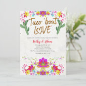 Invitation DOUCHE Florale Aquarelle Mexicaine (Debout devant)
