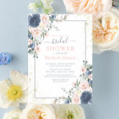 Invitation Douche florale bleu clair rose bleu clair