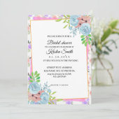 Invitation Douche florale Blush Pink Blud (Debout devant)