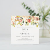 INVITATION DOUCHE FLORALE COUPLES ROSE ROSE POINTE BLANCHE (Debout devant)