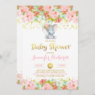 Invitation Douche florale de Boho d'invitation de baby shower