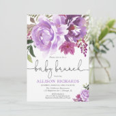 Invitation Douche florale de brunch de bébé de fille de (Debout devant)