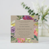 INVITATION DOUCHE FLORALE DE COUPLES FLORAUX DE KRAFT JAUNE B (Debout devant)