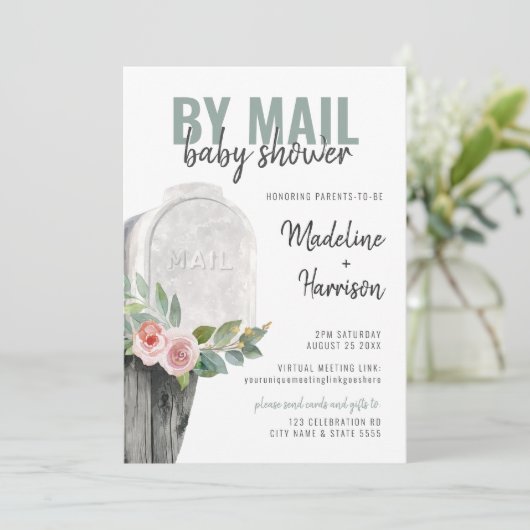 Invitation Douche florale par courrier virtuel longue distanc (Debout devant)