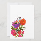 Invitation Douche florale violette et orange par courrier (Dos)