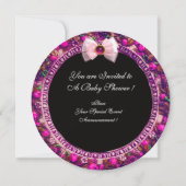 INVITATION DOUCHE FLORENTINE FRUITS ROSE RIBBON BÉBÉ FILLE (Dos)