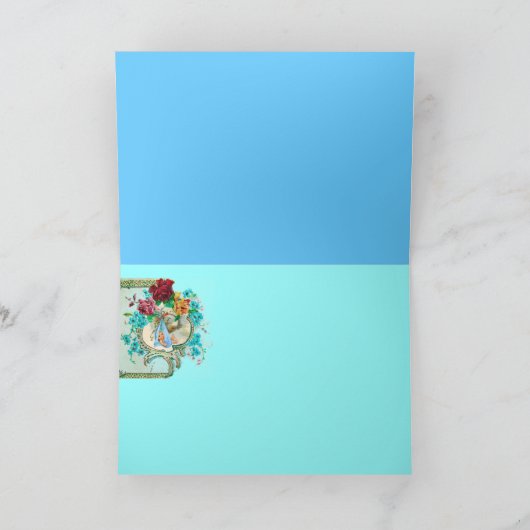 INVITATION DOUCHE GARÇON STORK BÉBÉ AVEC FLEURS (Intérieur)