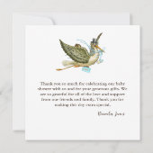 Invitation DOUCHE GARÇON STORK BÉBÉ, Merci Bleu Blanc (Dos)