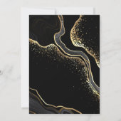 Invitation douche géométrique de nage or & fleurs noires (Dos)