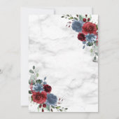 Invitation Douche géométrique Dusty bleu bordeaux par courrie (Dos)