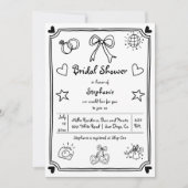 Invitation Douche griffée à la main (Devant)