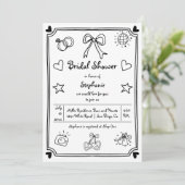 Invitation Douche griffée à la main (Debout devant)