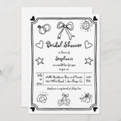 Invitation Douche griffée à la main (Devant / Derrière)