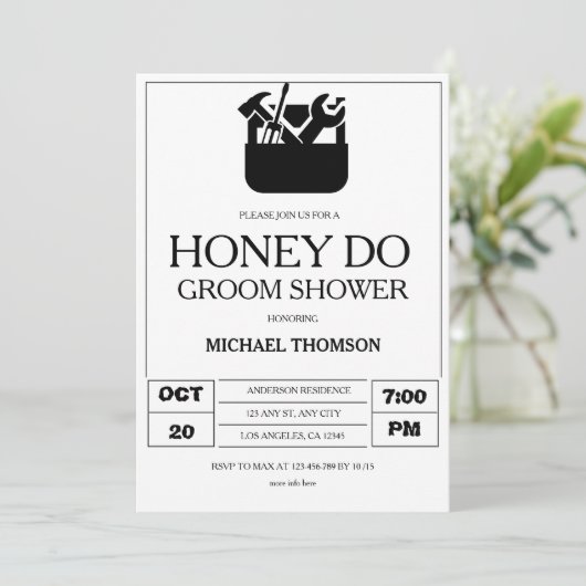 Invitation Douche Honey Do Groom (Debout devant)