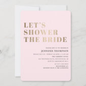 Invitation Douche la mariée Blush & Gold Fête des mariées (Devant)