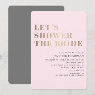 Invitation Douche la mariée Blush & Gold Fête des mariées