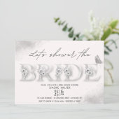 Invitation Douche la mariée Fête des mariées florale Invita (Debout devant)