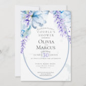 Invitation DOUCHE | Lavande d'aquarelle - bleu poussiéreux (Devant)