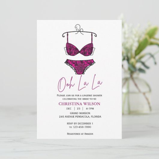 Invitation Douche Lingerie (Debout devant)