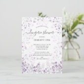 Invitation Douche Lingerie-Aquarelle mauve (Debout devant)