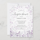 Invitation Douche Lingerie-Aquarelle mauve (Devant)