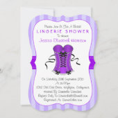 Invitation Douche Lingerie Corset violet et blanc (Devant)