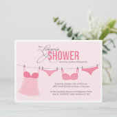 Invitation Douche Lingerie Cute Rose Blush (Debout devant)