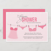 Invitation Douche Lingerie Cute Rose Blush (Devant / Derrière)