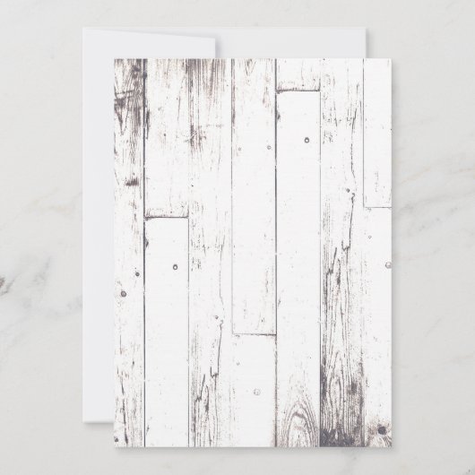 Invitation Douche lingerie en bois blanc rustique glamour or (Dos)