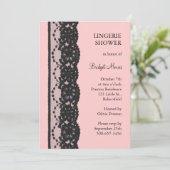 Invitation Douche Lingerie en dentelle française (rose) (Debout devant)