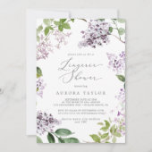 Invitation Douche Lingerie Lilac Rustique (Devant)