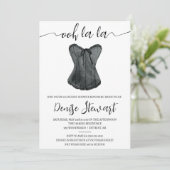 Invitation Douche Lingerie, noir et blanc, Fête des mariées (Debout devant)