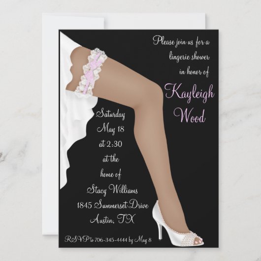 Invitation Douche Lingerie nuptiale ethnique personnalisée (Devant)