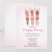Invitation Douche lingerie rose (Devant / Derrière)