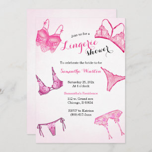 Invitation Douche Lingerie rose