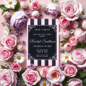 Invitation Douche Lingerie rose et noir