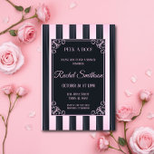Invitation Douche Lingerie rose et noir