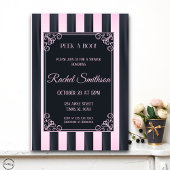 Invitation Douche Lingerie rose et noir
