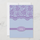 Invitation Douche lingerie violette. Élégante fête de mariée (Dos)