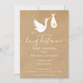 Invitation Douche Longue Distance Parsemée Par Courrier Rusti (Devant)