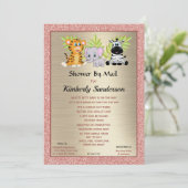 Invitation Douche longue distance rose par courrier Baby Girl (Debout devant)